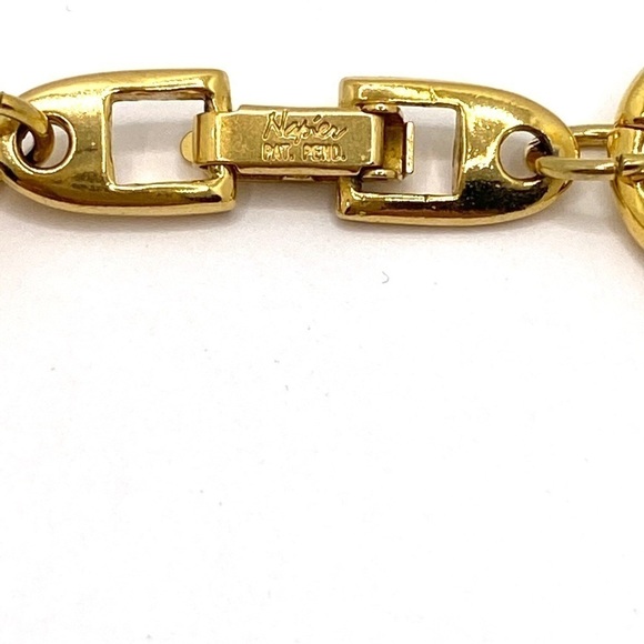 Napier Vintage Necklace Gold Tone Black Enamel - Picture 4 of 8